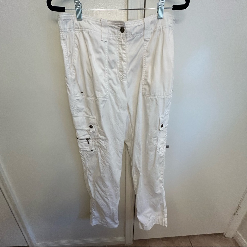 Ralph Lauren White Cargo Pants Women’s Size 10 100% Cotton